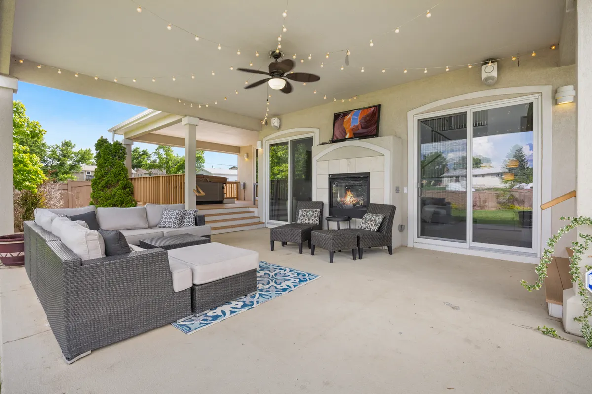 Multi-level deck with fireplace feature in the Ramblewood area of Elkhorn