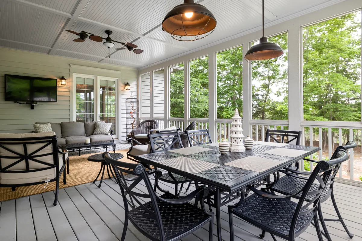 Spacious outdoor patio with composite decking and elegant furniture, Omaha metro